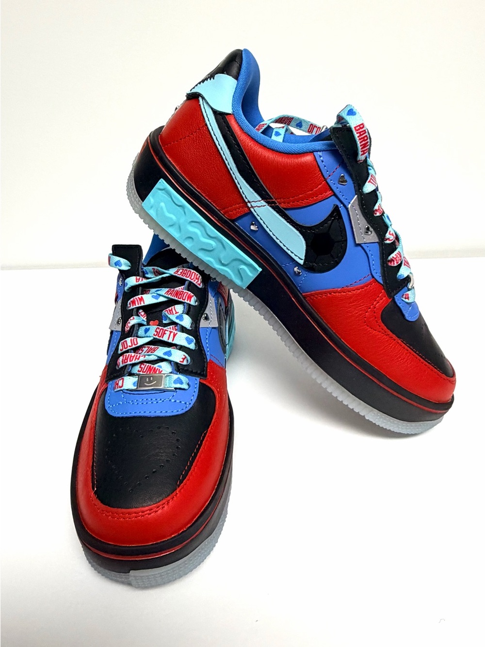 Nike Women Colorblock Sneakers - Red, Blue & Black Cioni Soccer Air Force 1
